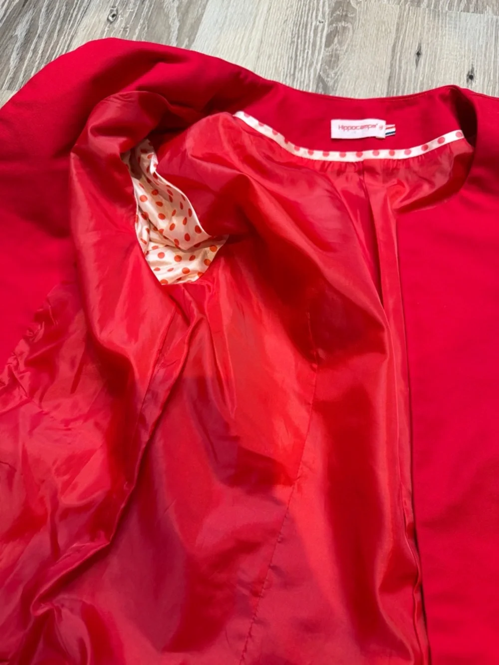 Hippocampe Paris Red Cotton Blend Blazer France 40 US M Classic French Style